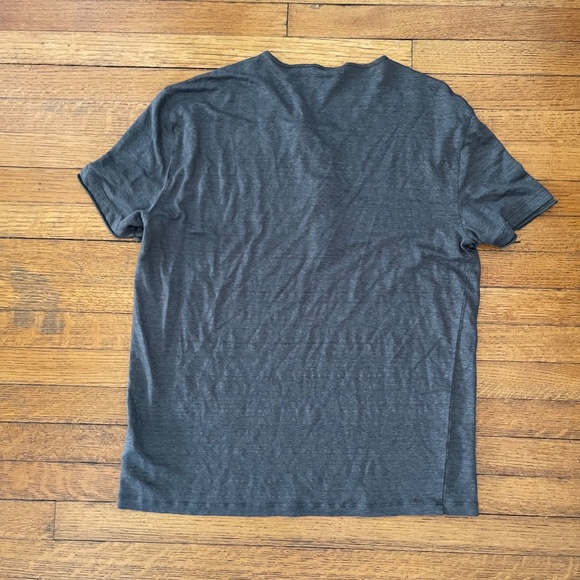 John Varvatos Men’s Bleeker Henley Short Sleeve 100% Linen Neutral Gray Size L - Picture 6 of 8